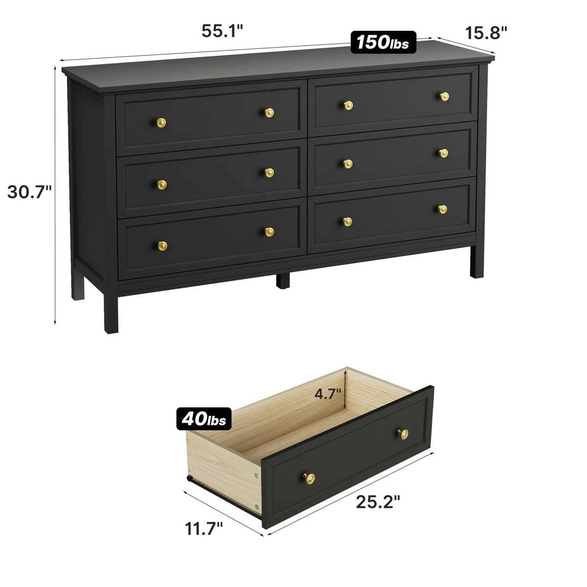 Langford 6-Drawer Dresser - Image 9