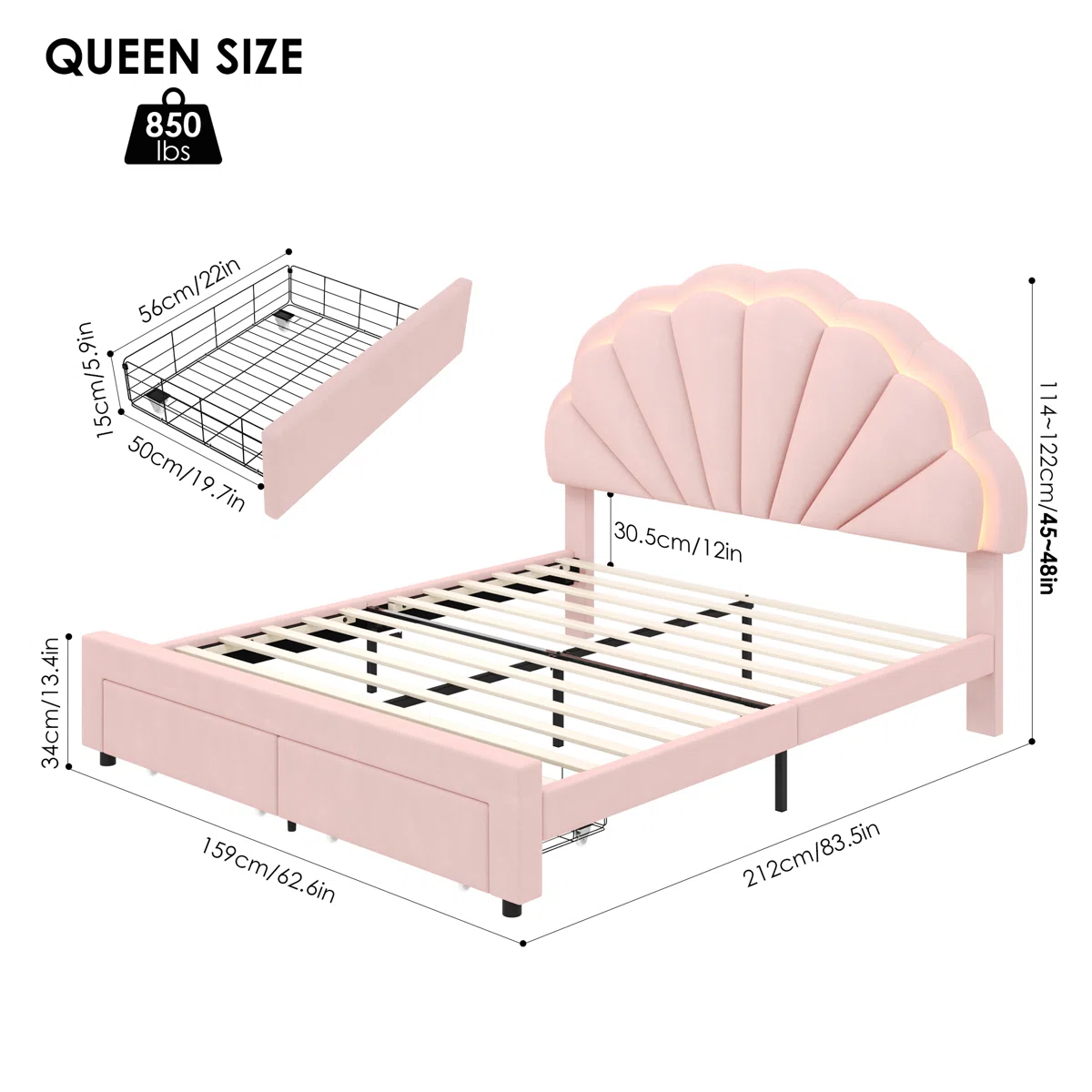 Camellia LED Storage Bed - Image 5