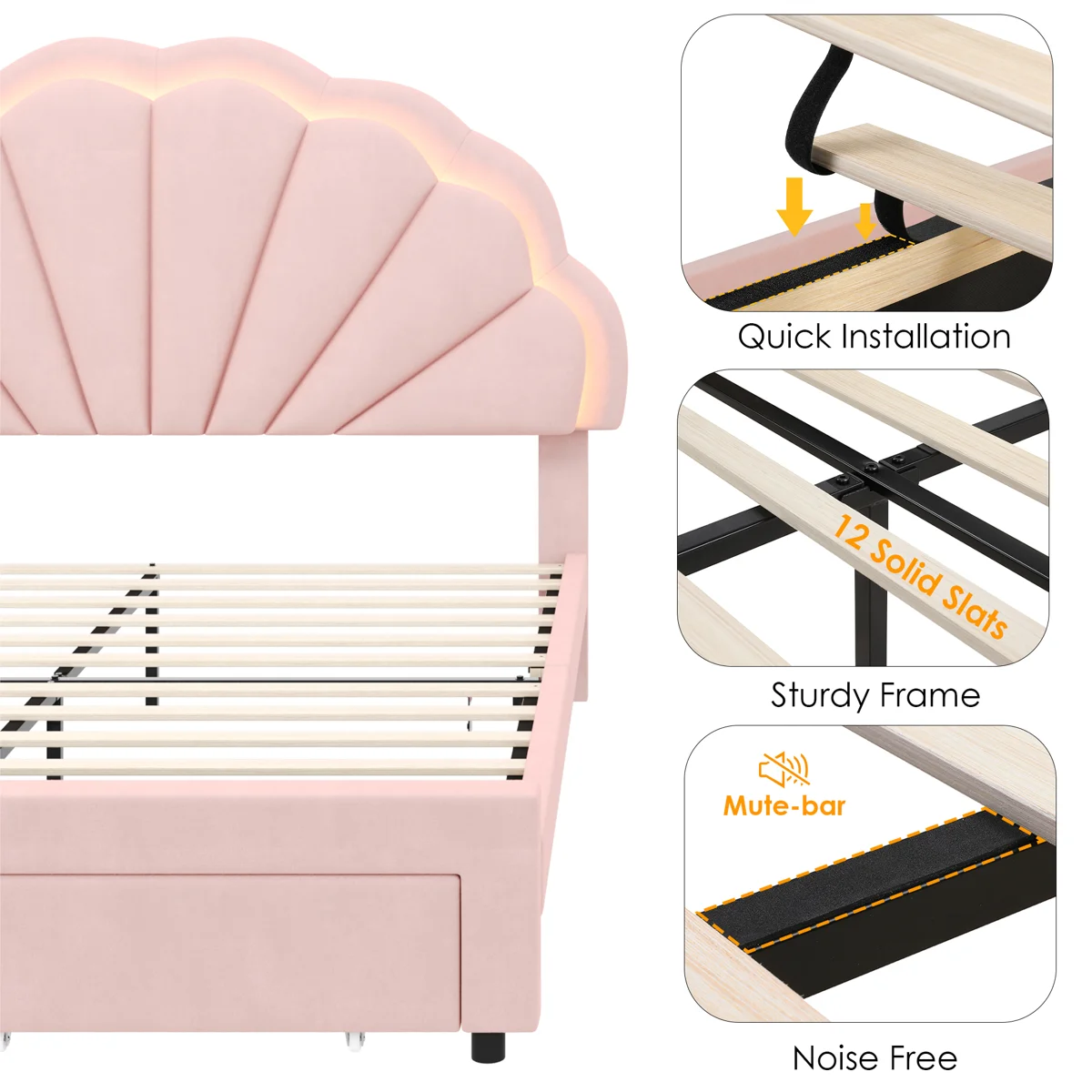 Camellia LED Storage Bed - Image 3
